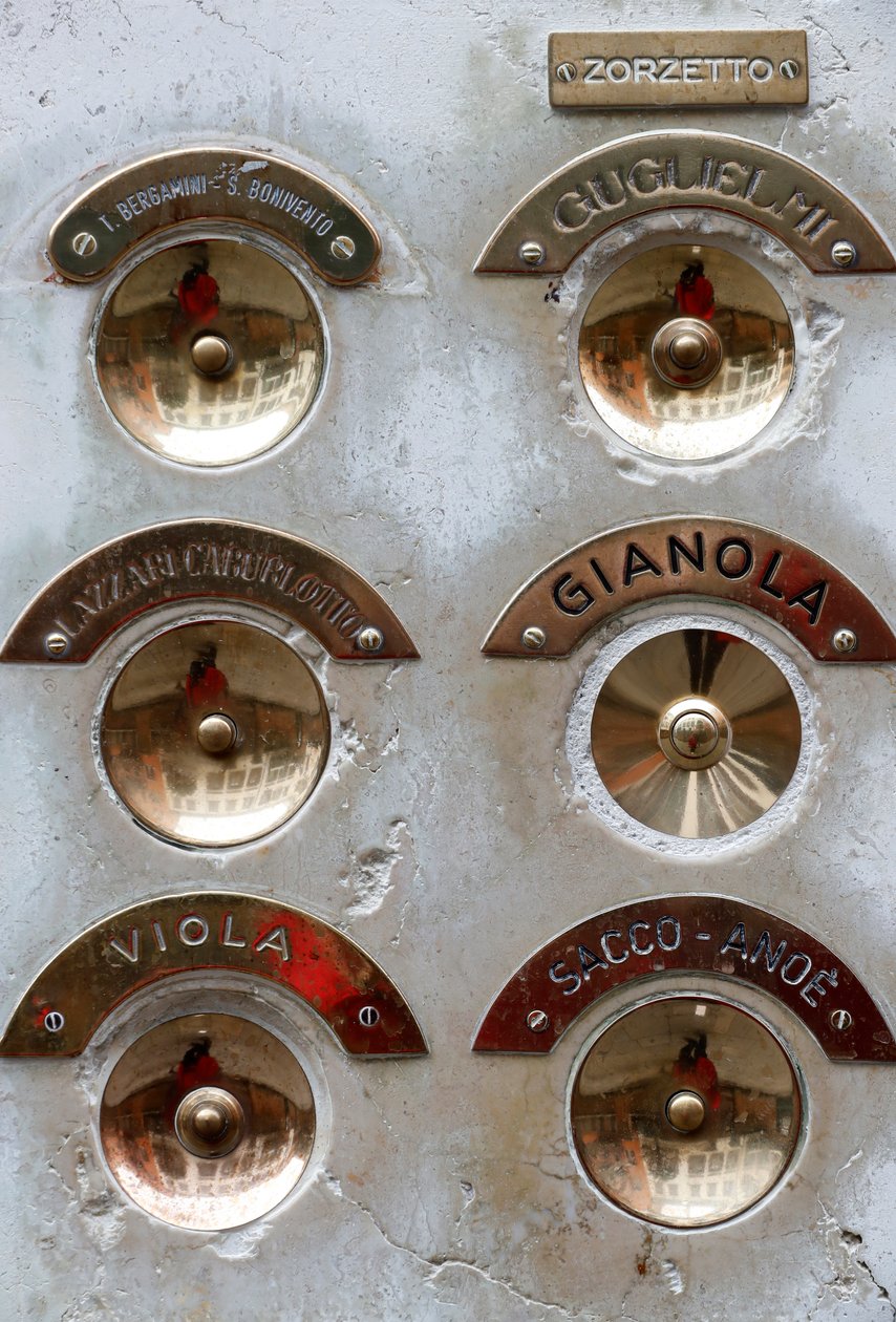 Doorbell Button Panel, Venice, Italy (photo) by Unbekannt