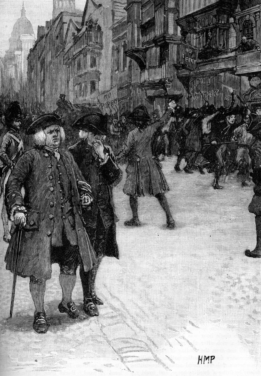 Dr Samuel Johnson viewing the Gordon Riots by Unbekannter Künstler