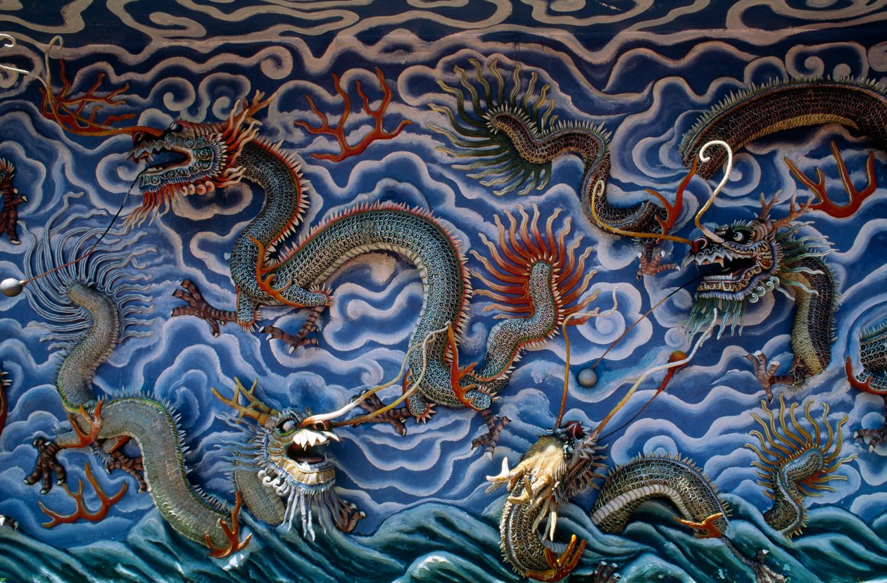 Dragons, Haw Par Villa, Singapore by Benjamin Baud