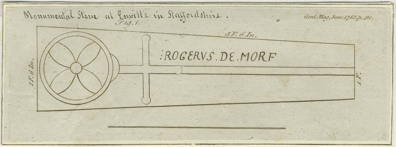 Enville Church - Monumental Stone (engraving) by Unbekannt