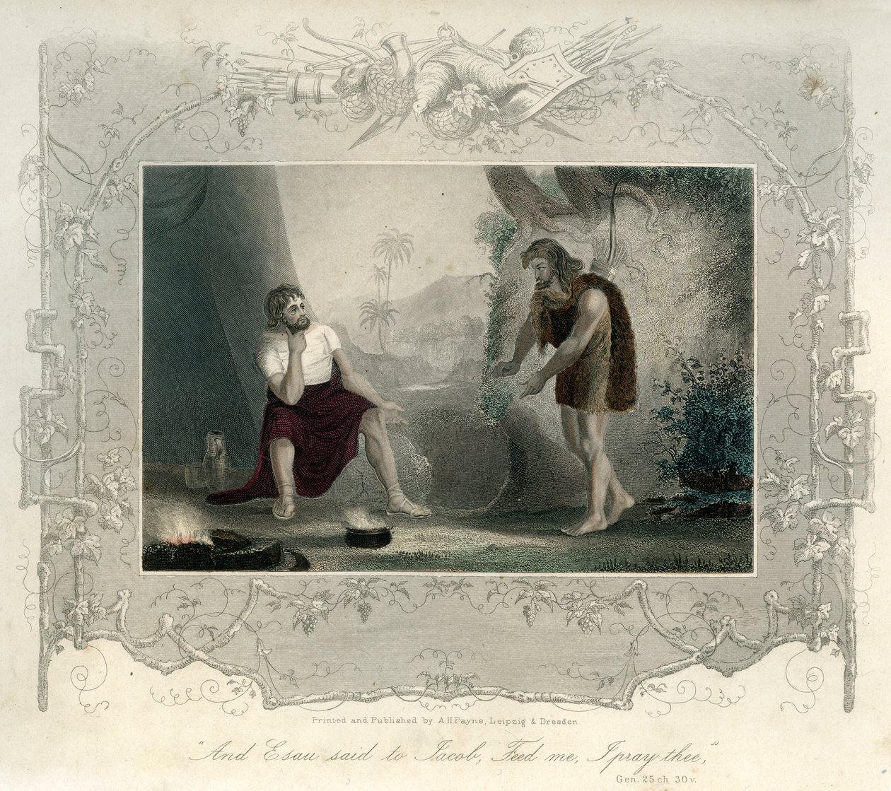 Esau Begs Jacob for Food - Bible by Unbekannter Künstler