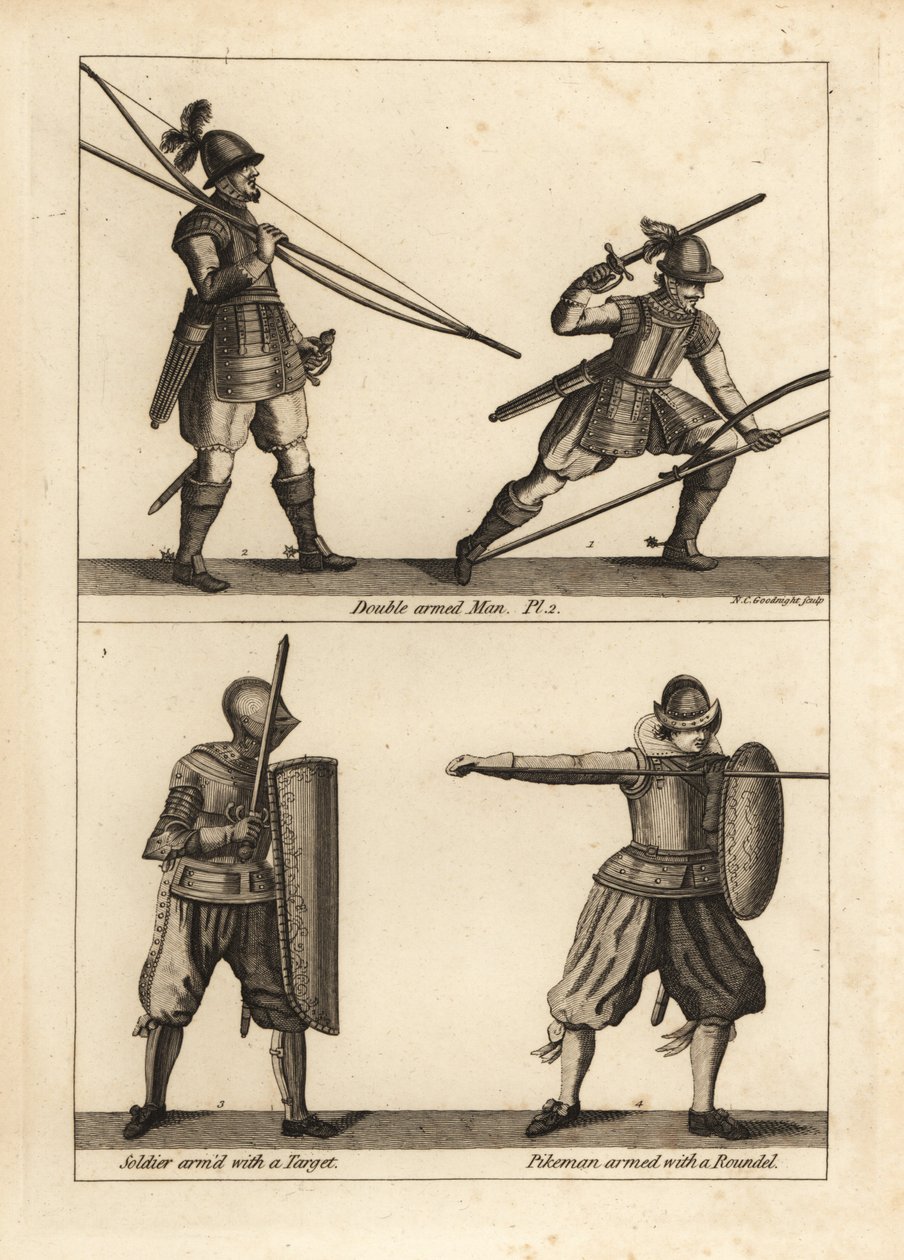 Exercise of the double-armed man with bow and pike by Unbekannt