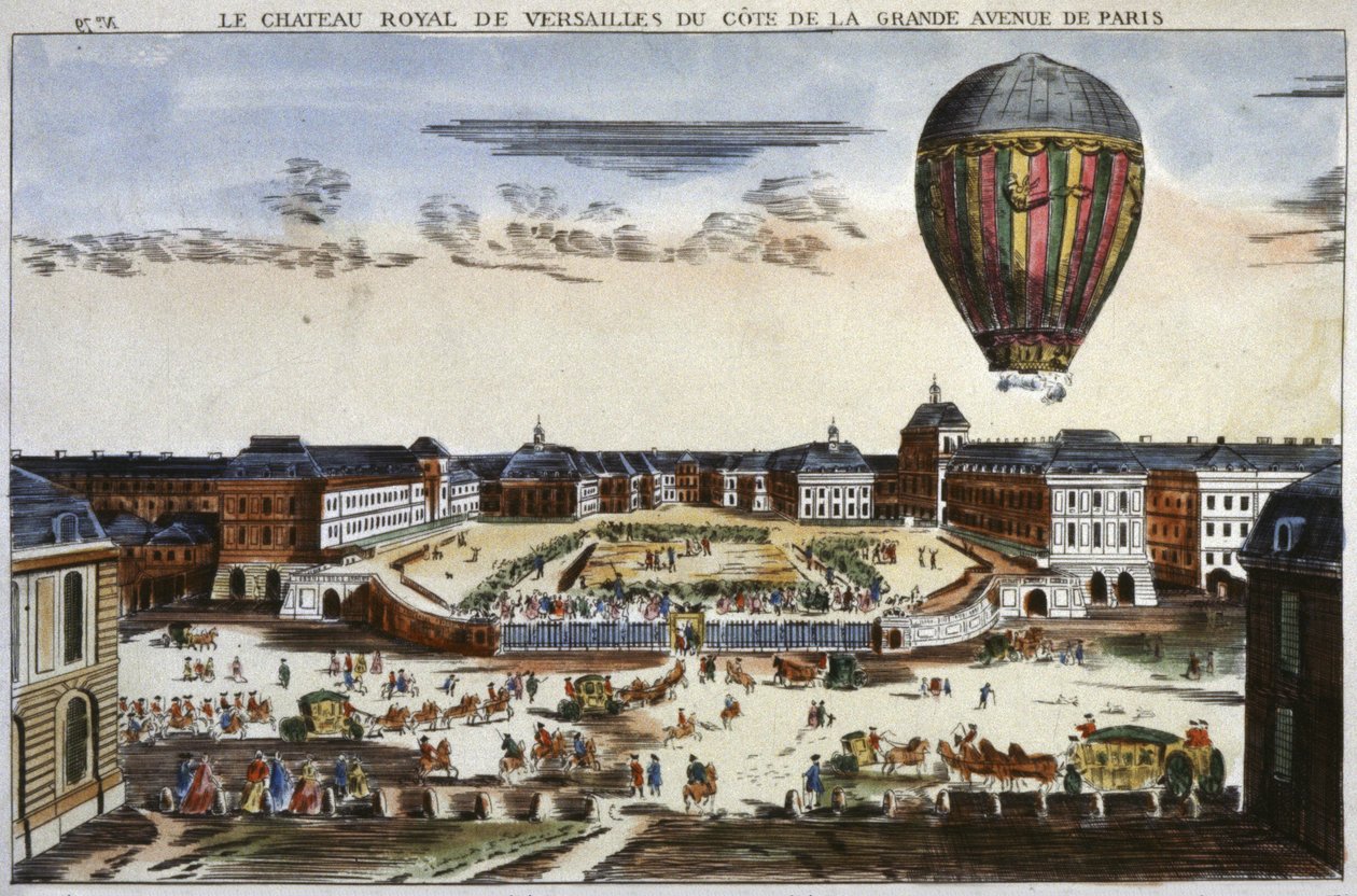 Experiment with a Hot Air Balloon in Versailles by Unbekannter Künstler
