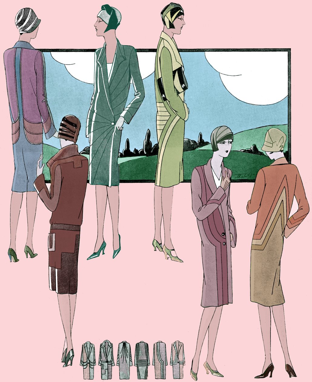 Fashion: light coats in spring 1928 by Unbekannter Künstler