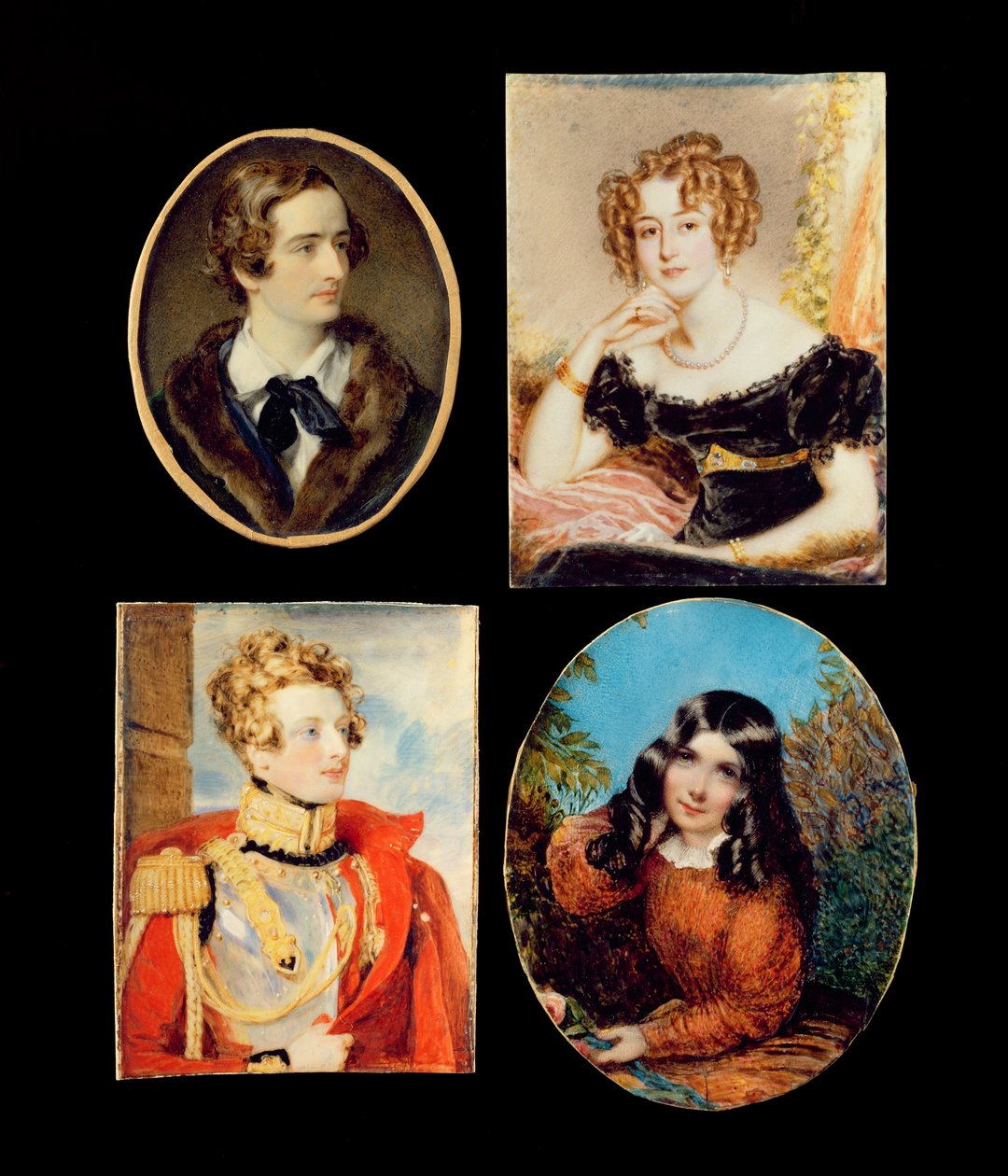 Four Portrait Miniatures by Unbekannt