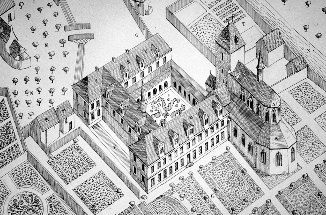 Engraving of the Abbey by Unbekannt