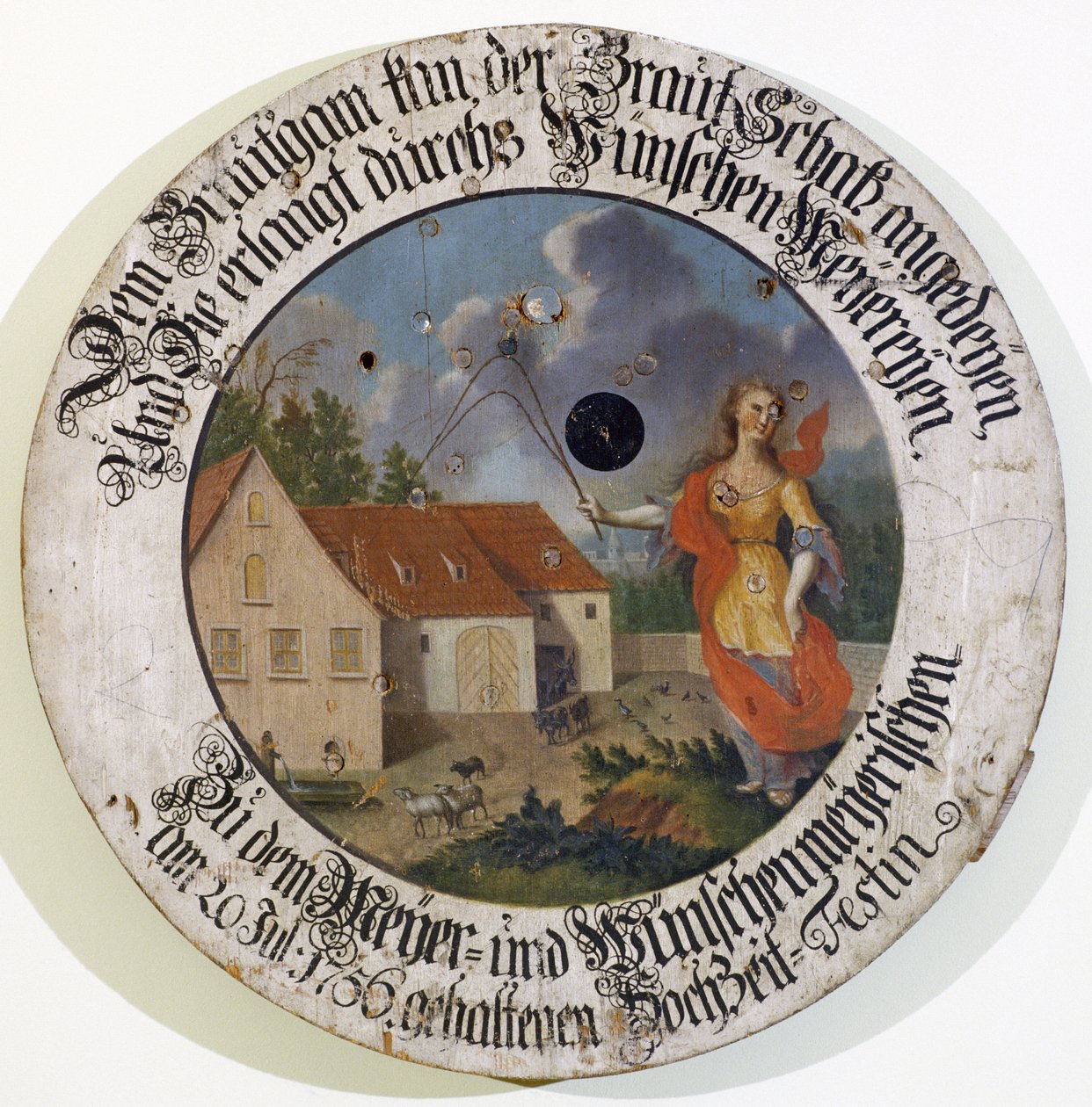 Franconian Museum Feuchtwangen Middle Franconian Bavaria Germany marksman target collection wedding target from 1756 with goddess Fortune by Unbekannt