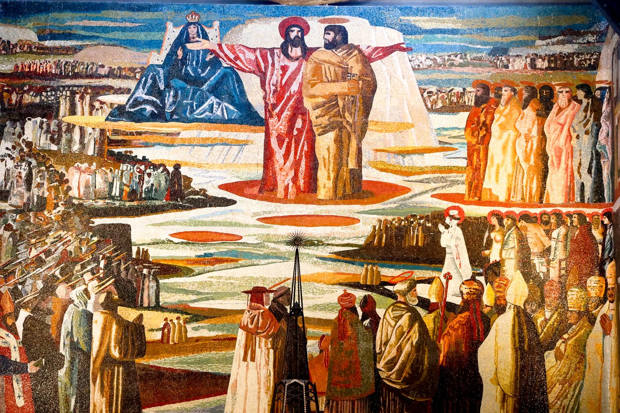 Fresco in the Annunciation Roman catholic basilica, Nazareth, Galilee, Israel. by Unbekannt