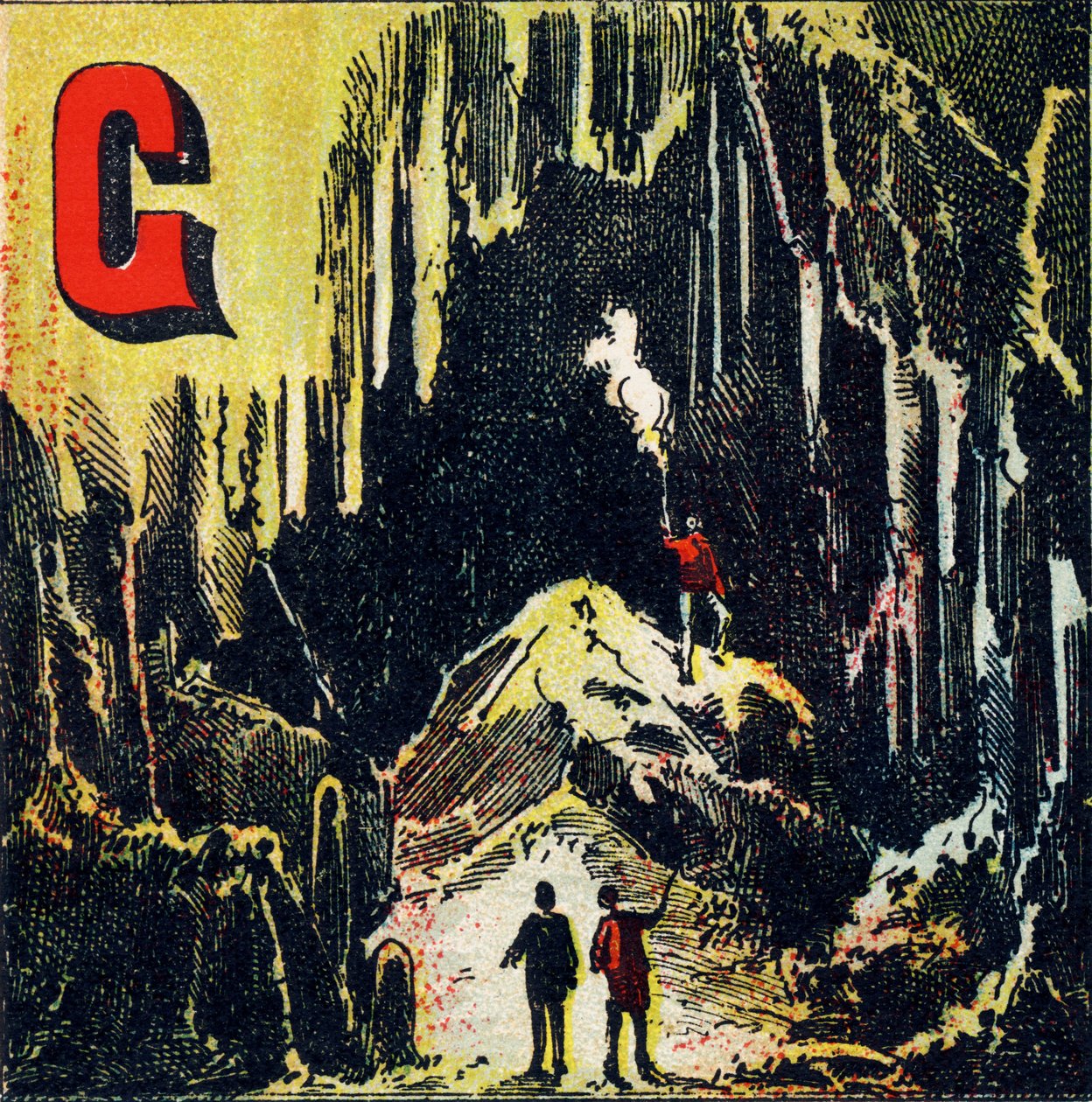 G: Grotto. A Natural Cave - Engraving from Alphabet Geographique. Guerin-Muller et Cie, publishers, Paris by Unbekannt