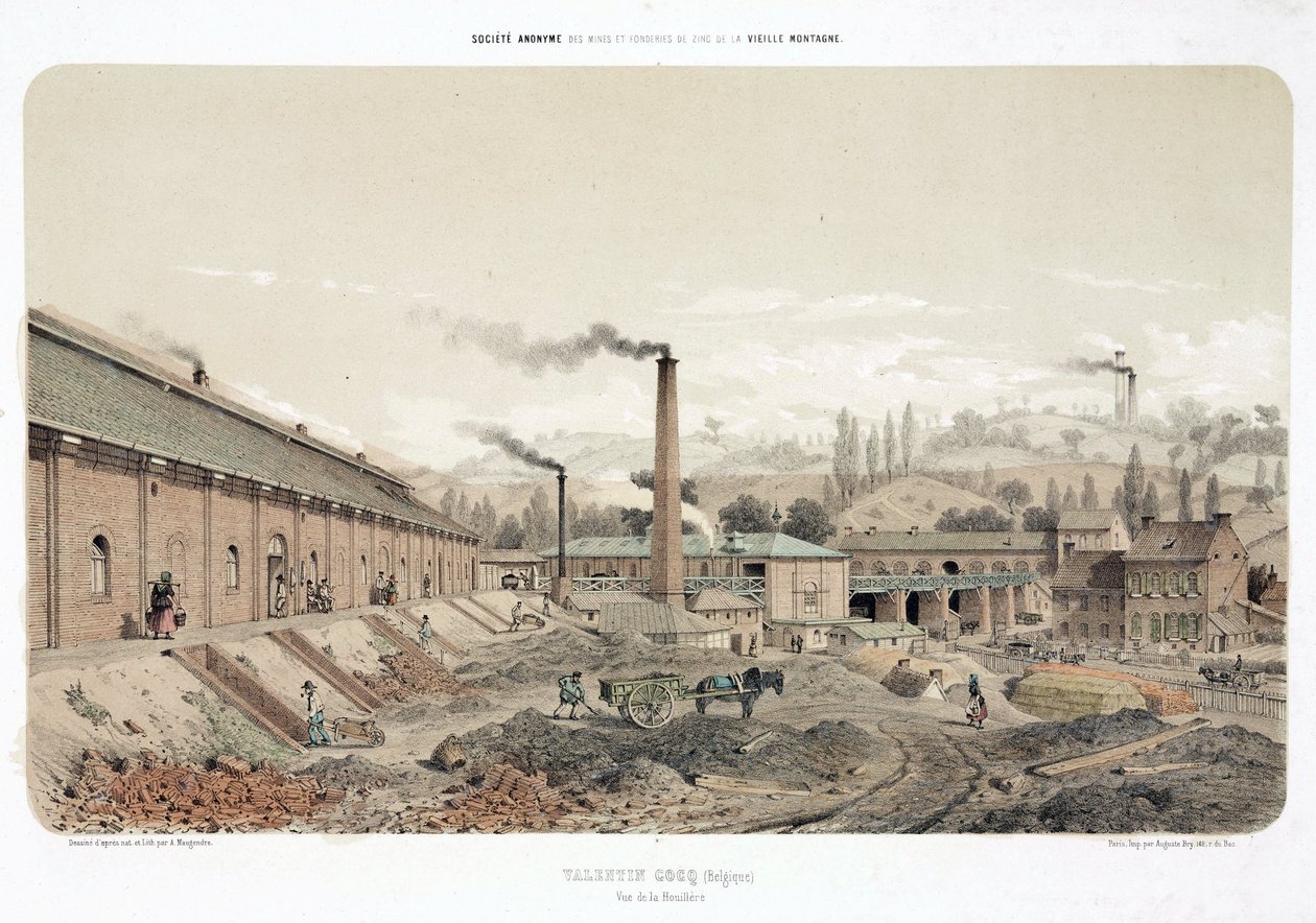 General Industrial Scenes, Coal Mine at Valentin Cocq, Belgium by Unbekannt