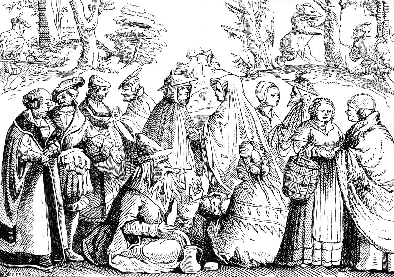 Gypsies - Male and Female Gypsies Fortune Telling by Unbekannter Künstler