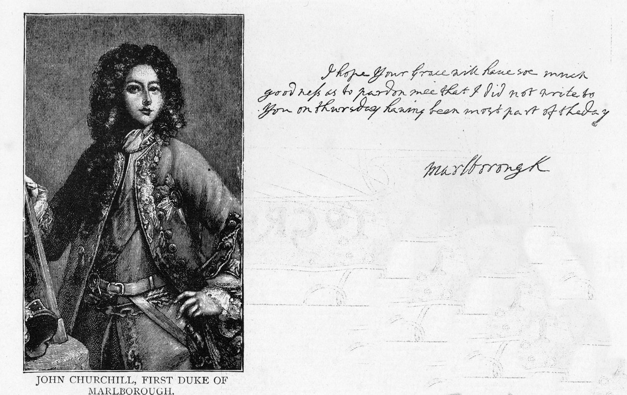 Handwriting and Signature of the Duke of Marlborough by Unbekannt
