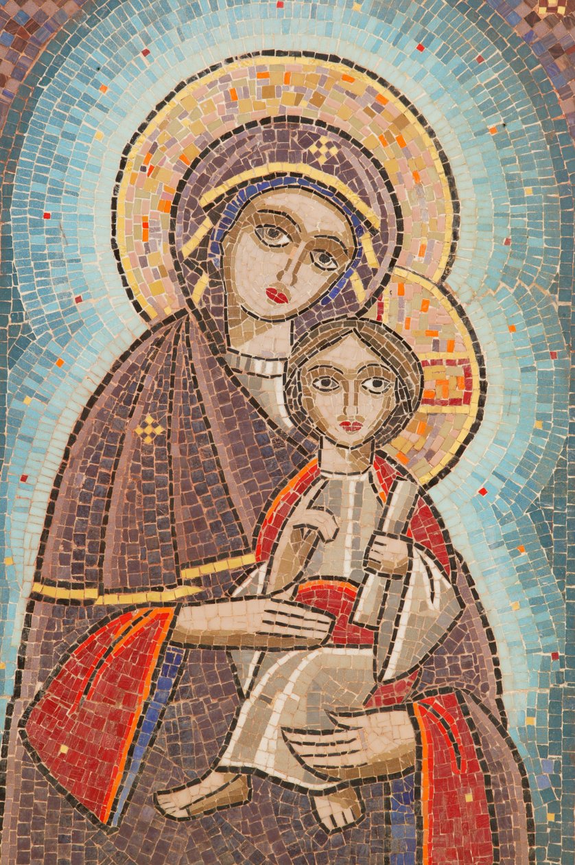 Holy Virgin and Saint John, Kame Coptic Monastery Icon, Egypt by Unbekannt
