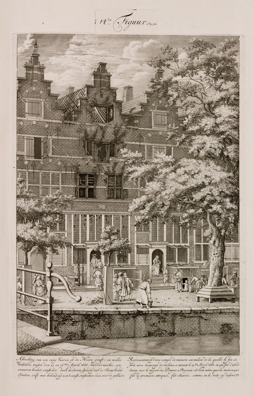 House Damaged by Fire, Amsterdam, Holland by Unbekannt