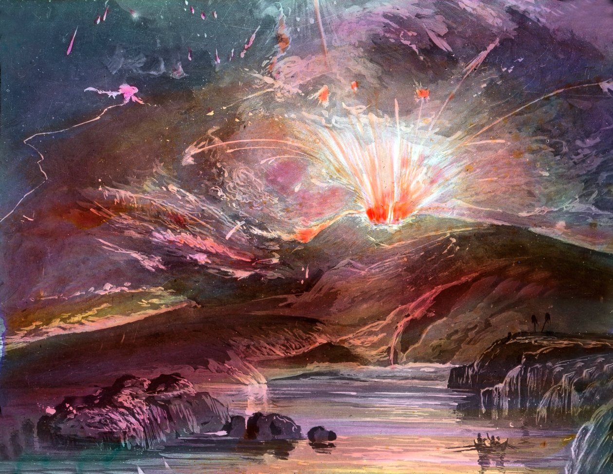 Mount Pelée Volcano Eruption on Martinique Island in April 1902 by Unbekannter Künstler