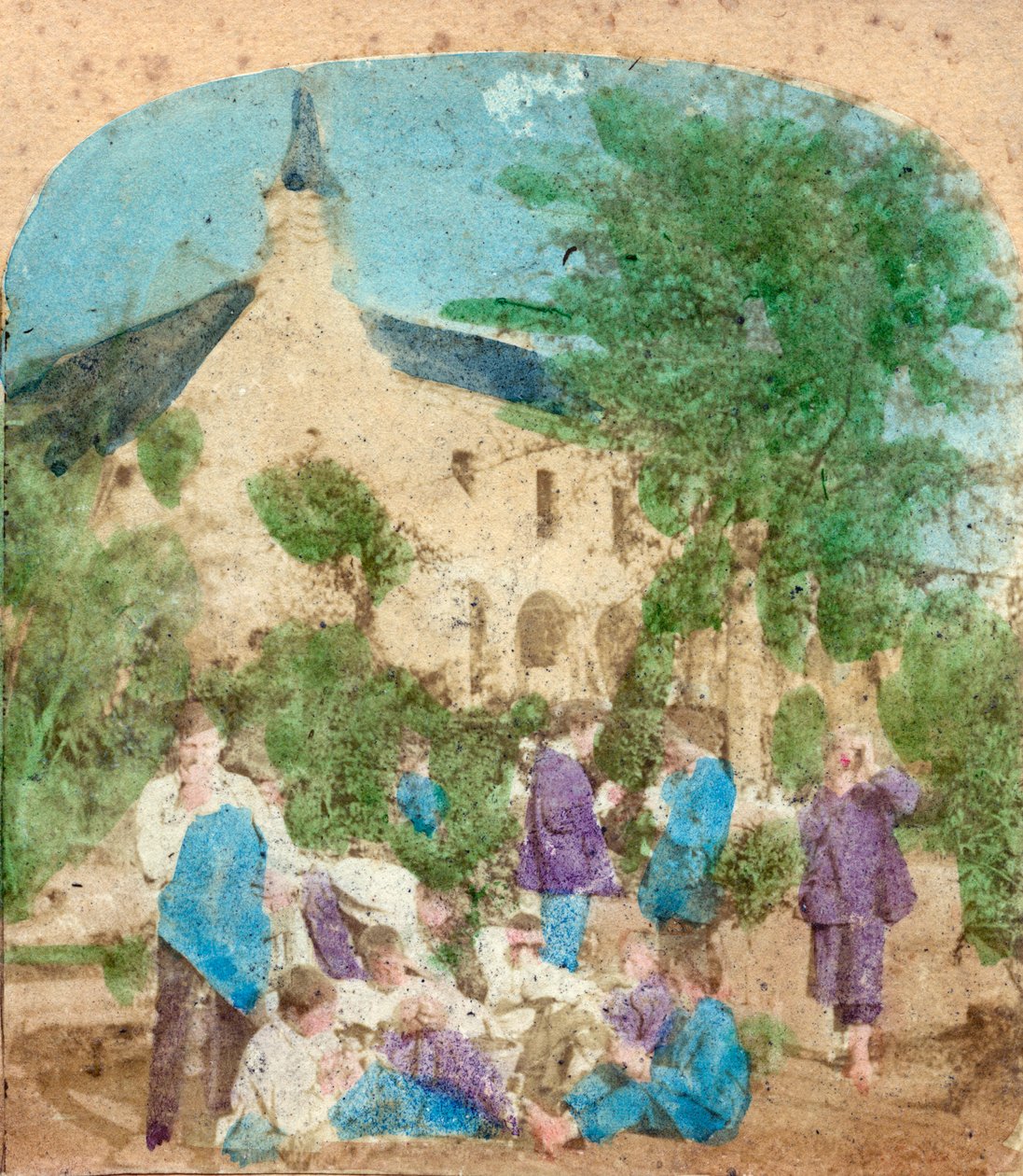 Children Playing in a Private School Playground by Unbekannter Künstler