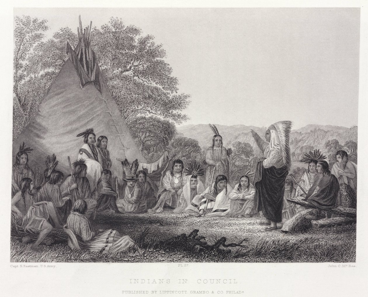 Indians in Council, North America by Unbekannt