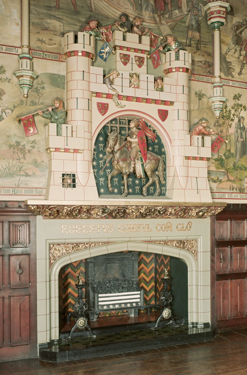 Interior, Detail of a Fireplace, Cardiff Castle, Wales, c.1875 by Unbekannt