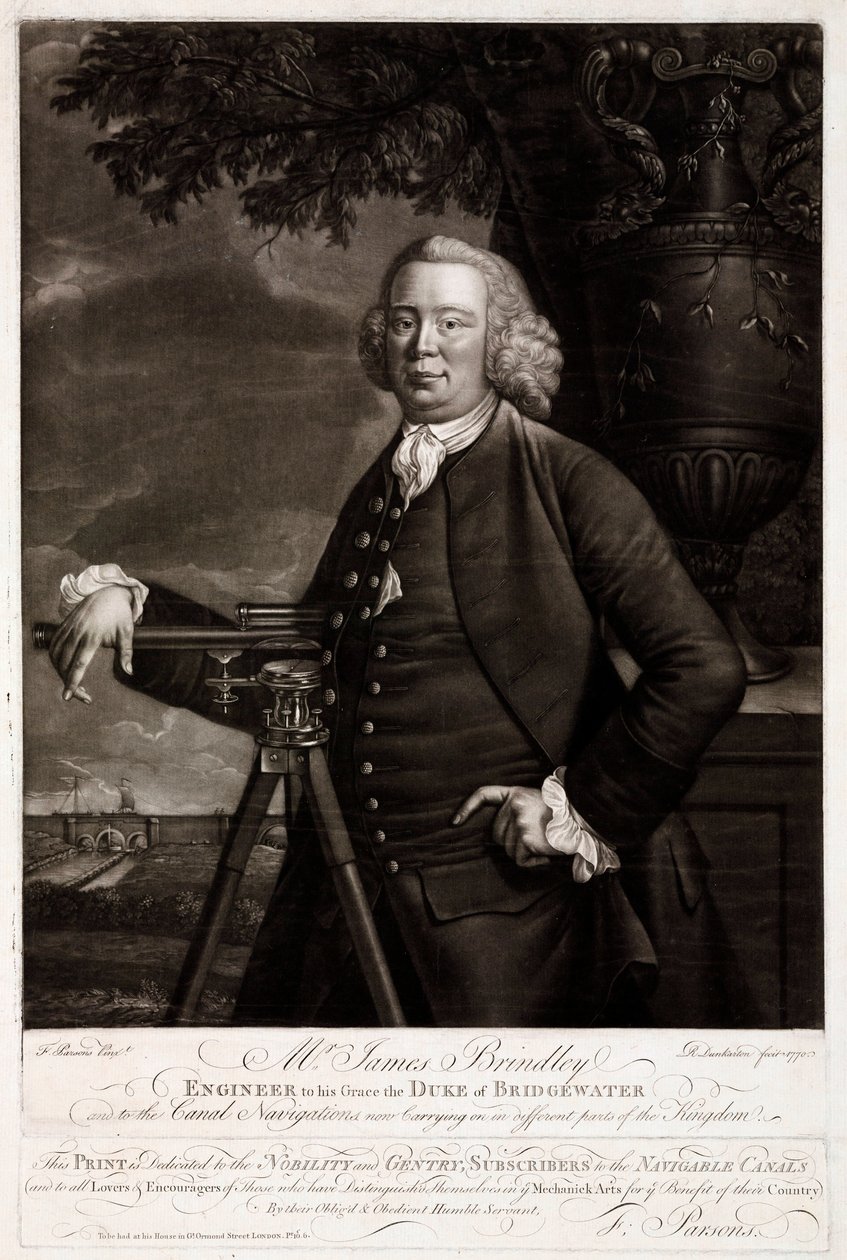James Brindley, British civil engineer and canal builder by Unbekannt