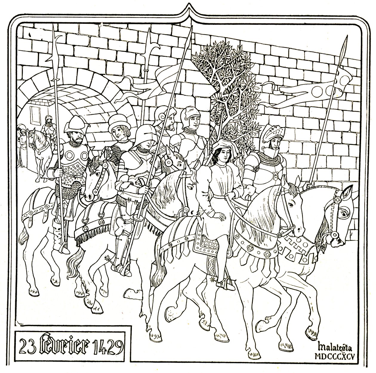 Joan of Arc and Her Escort Left Vauleurs on February 23 by Unbekannter Künstler
