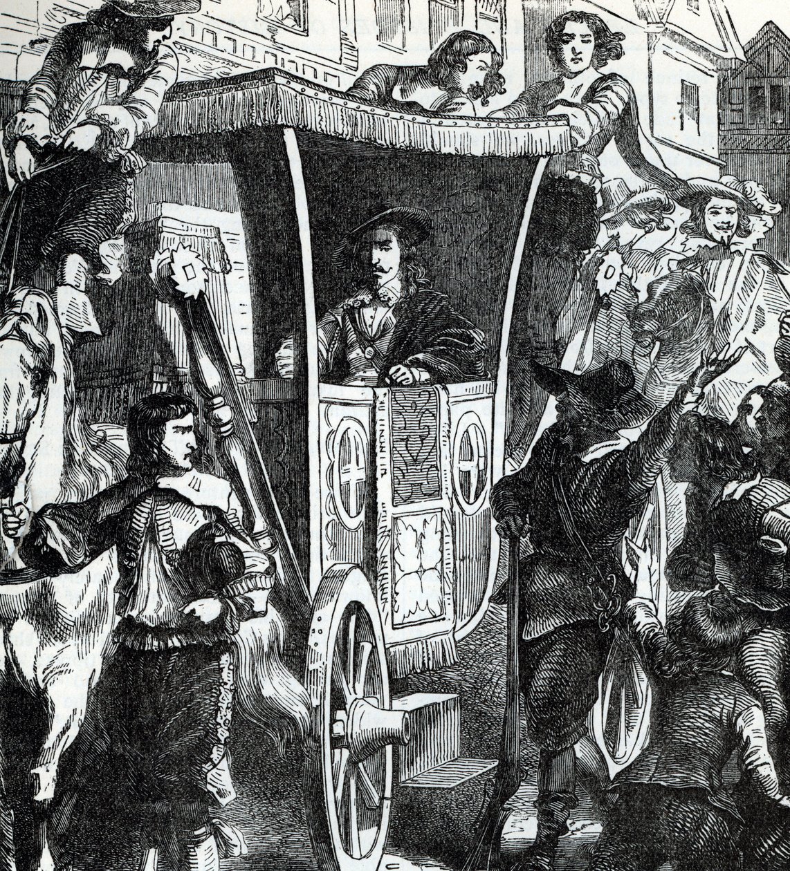 King Charles I hue by the crowd after the failed attempt to arrest the five members of parliament on 4th of January 1642 (19th century) by Unbekannter Künstler