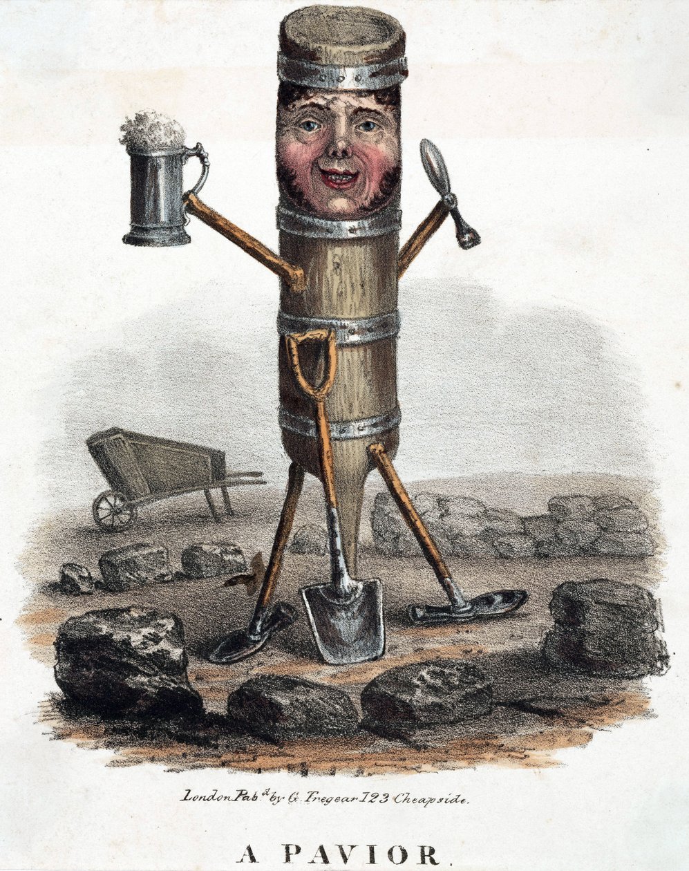The Paver, Figure Constructed with His Trade Tools, c. 1810-1860 by Unbekannt