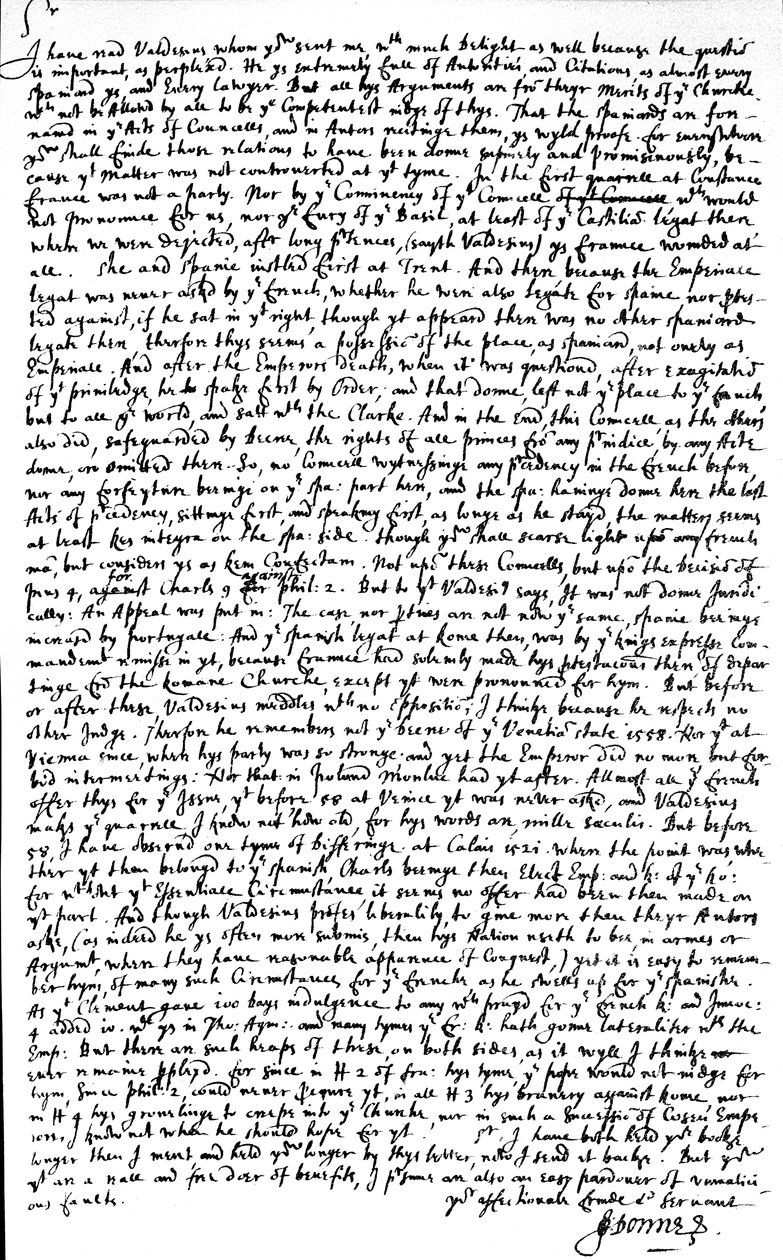 Letter written by John Donne to Sir Robert Cotton, returning, with criticisms, a copy of the treatise 