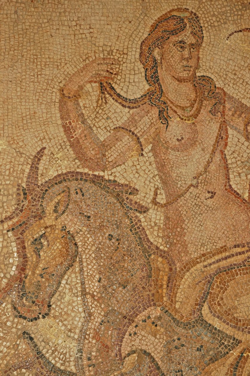 Roman mosaic of Nymph & Satyr from Villa of Jason Magnus, Libya by Unbekannt