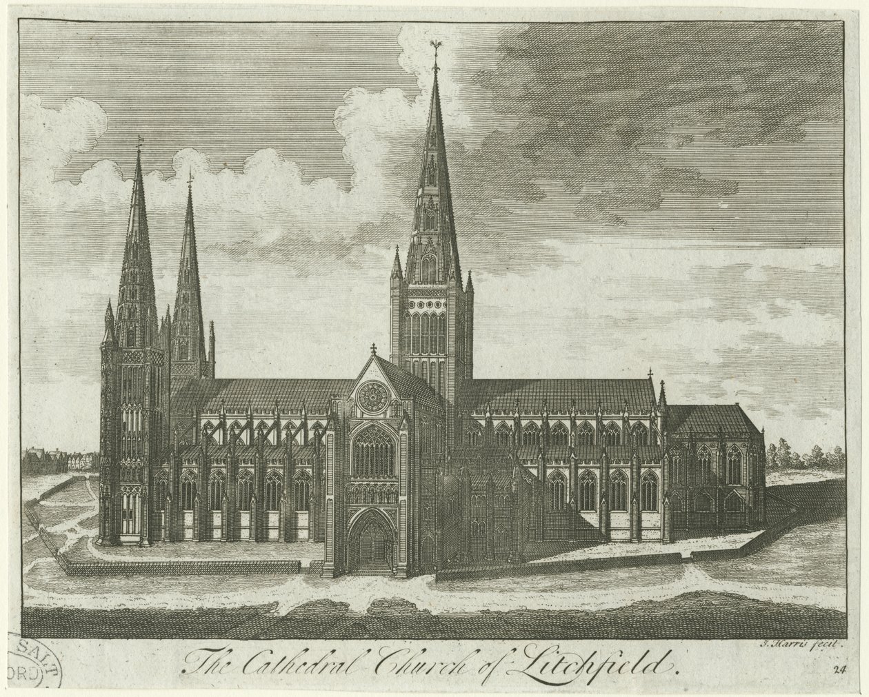 Lichfield Cathedral - South View by Unbekannt