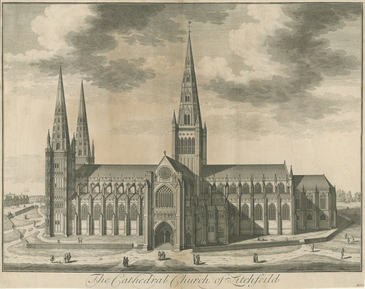 Lichfield Cathedral - South View by Unbekannt