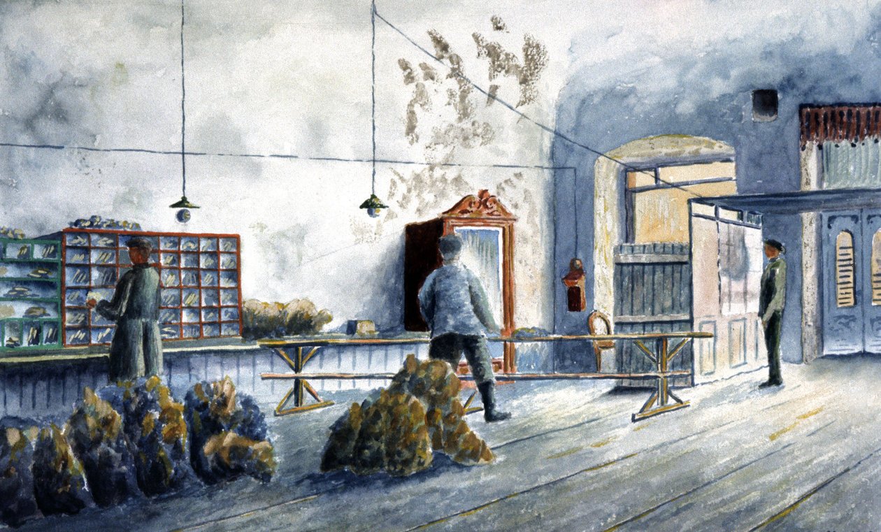 Mail sorting at the post office by Unbekannter Künstler