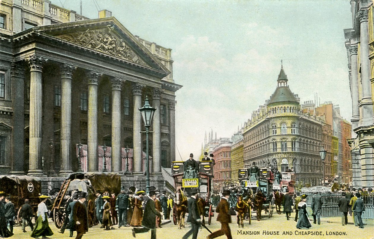 Mansion House and Cheapside, London by Unbekannter Künstler
