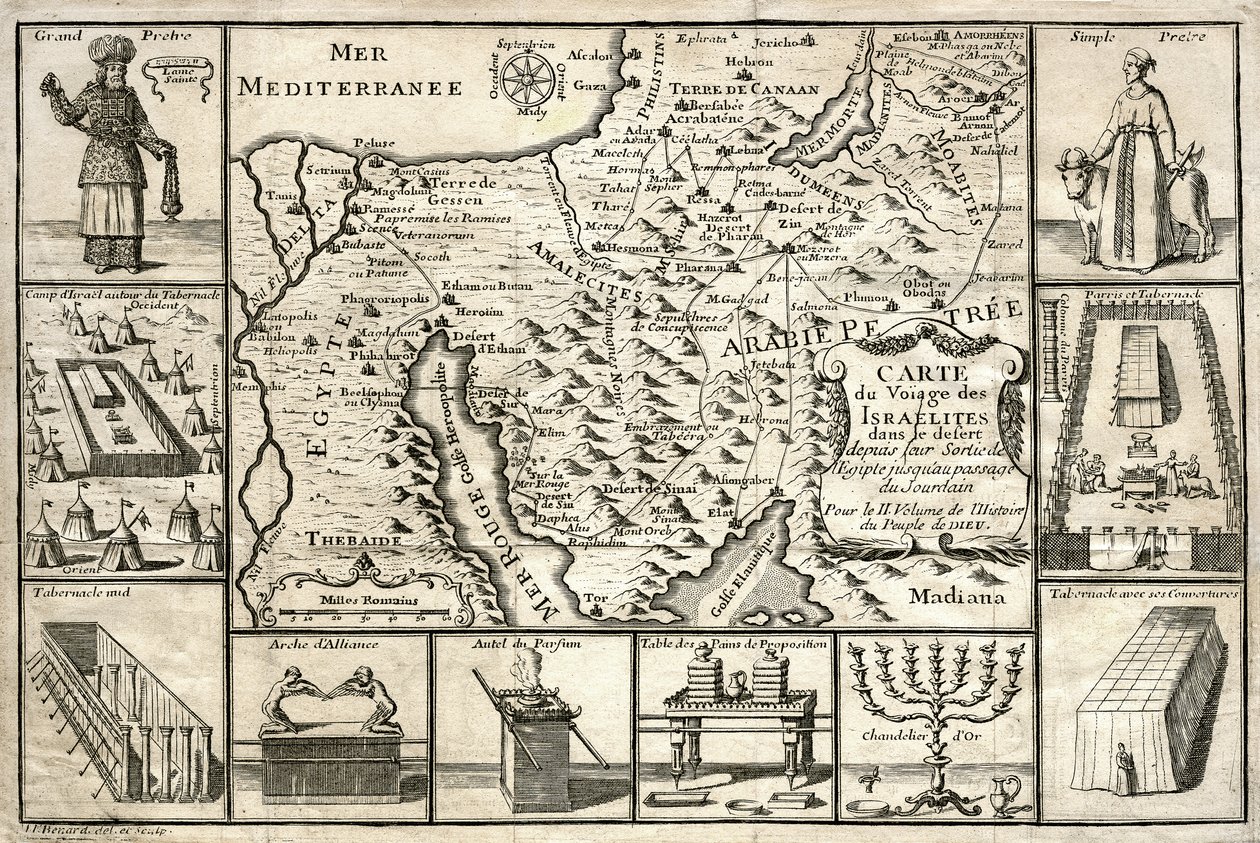 Map of the Journey of the Israelites, Since Their Exit from Egypt by Unbekannter Künstler