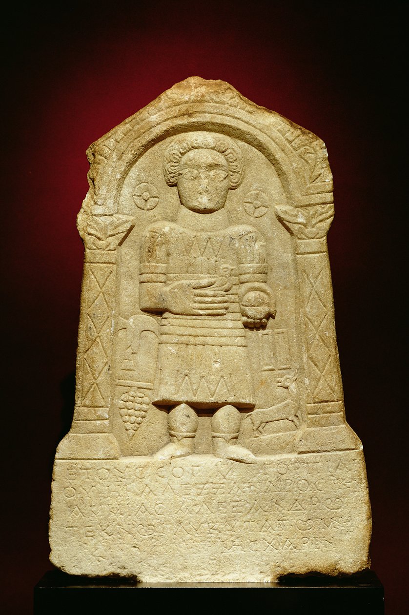 Marble funerary stele, with Greek inscription, Roman, 3rd century BC by Unbekannt