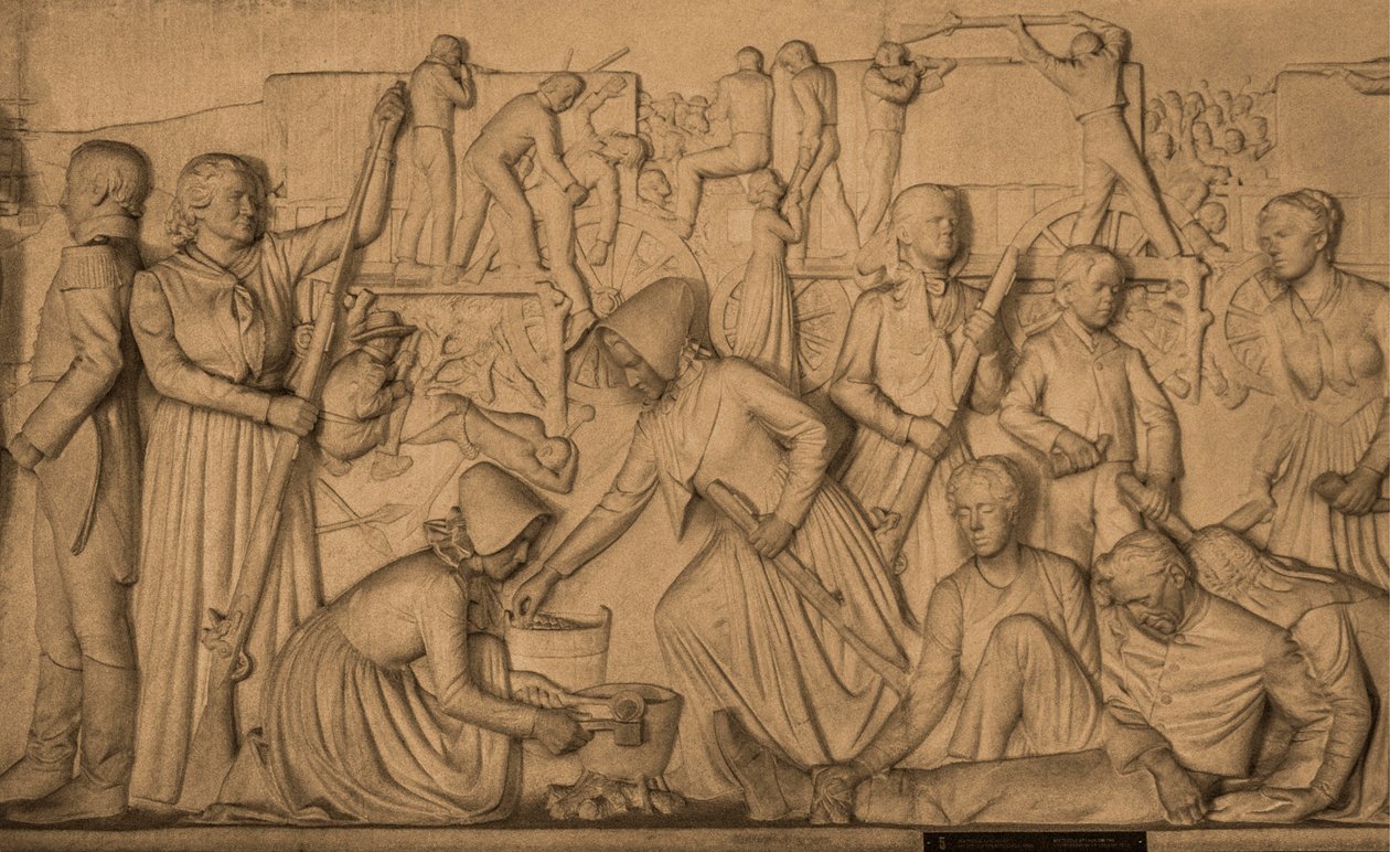 Marble relief with the story of the Boer trek, Voortrekker Monument in honour of the Boers, capital Pretoria, Tshwane, South Africa, Pretoria, Africa by Unbekannter Künstler