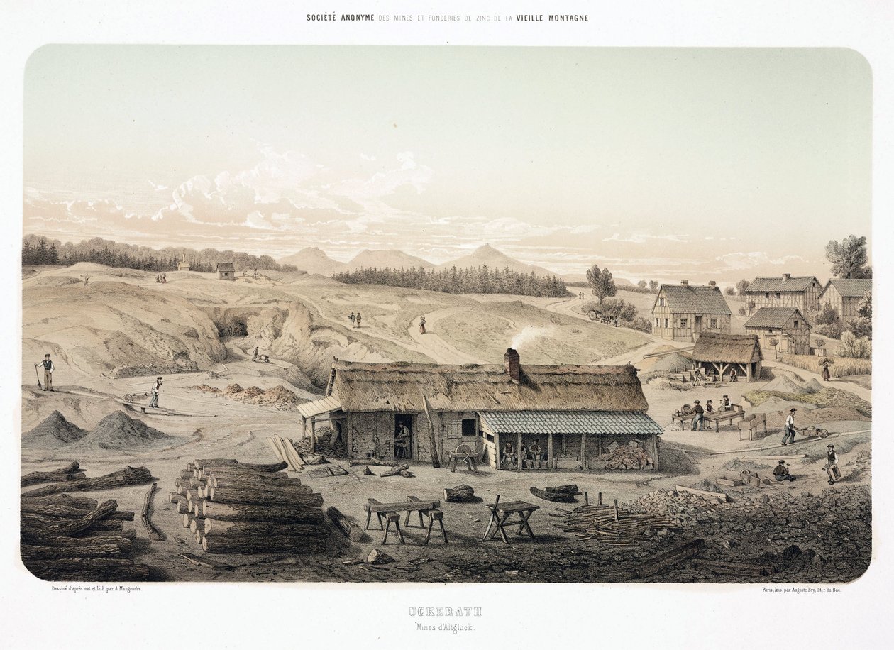 Mining, Metal Ores, Open Cast Zinc Mine at Altglück, Uckerath, Germany by Unbekannt
