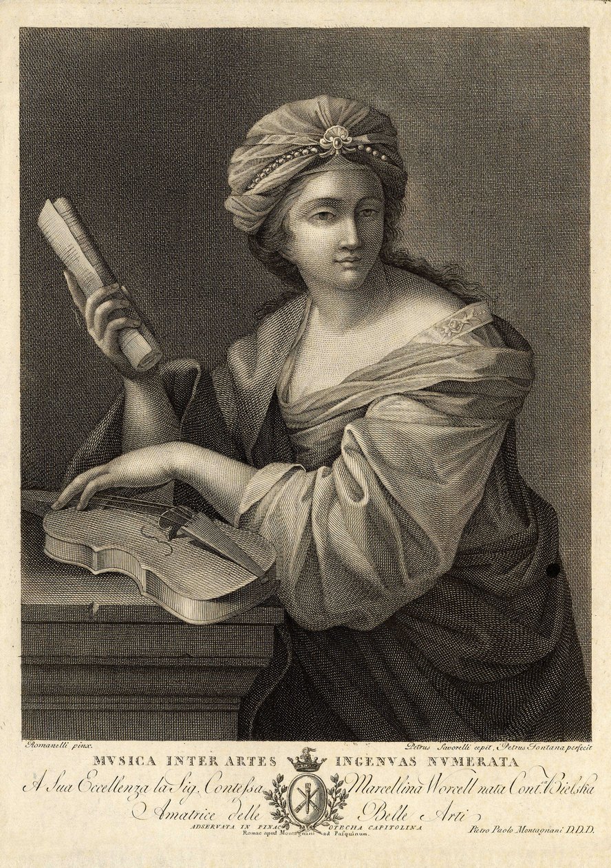 Music Among the Liberal Arts, Engraving by Pietro Savorelli After a Painting by Giovanni Francesco Romanelli by Unbekannter Künstler