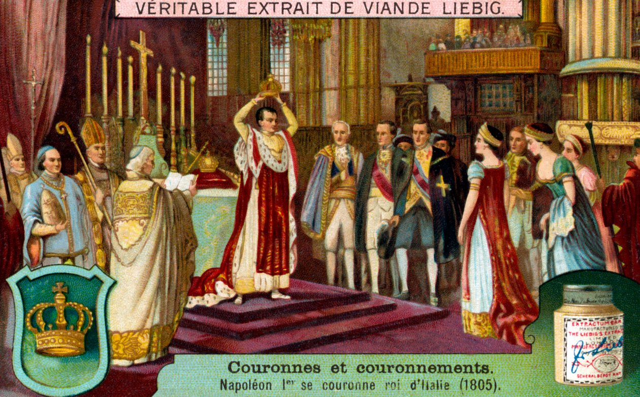 Napoleon I crowns himself as King of Italy by Unbekannter Künstler