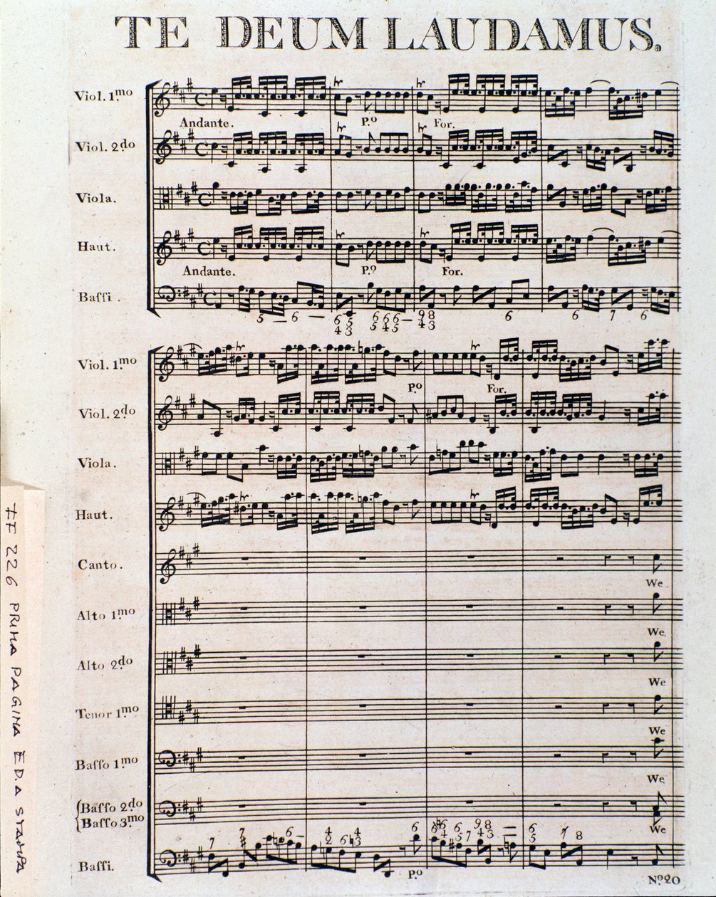 Page of Musical Score of Te Deum by G. F. Handel by Unbekannter Künstler