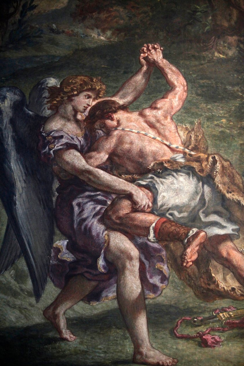 Jacob Fighting with the Angel by Unbekannt