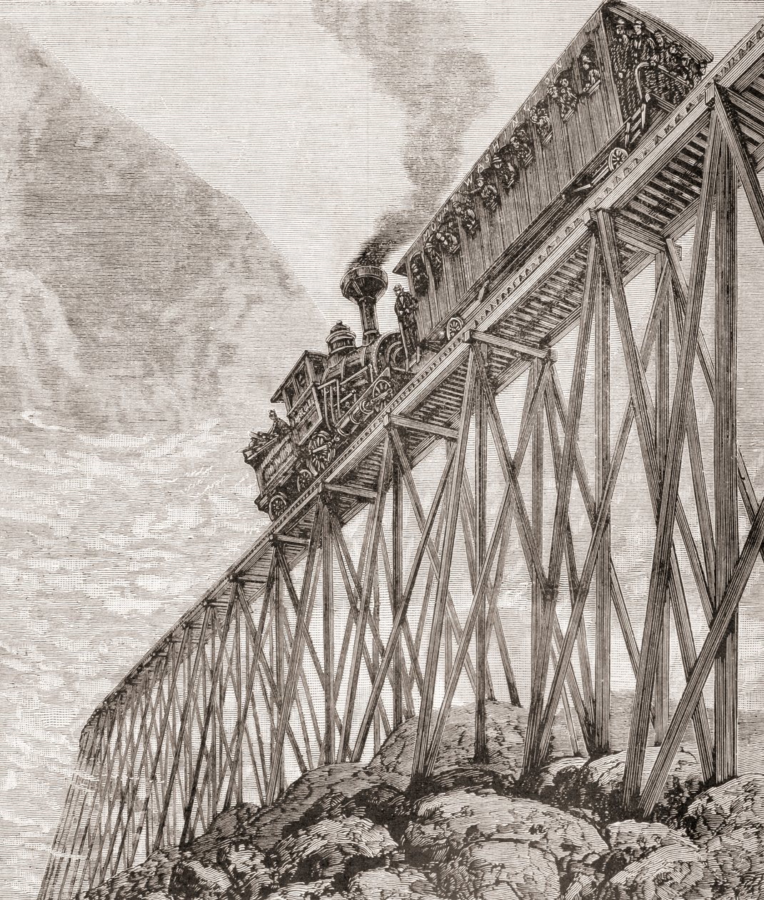 Part of a Four Kilometre Long Railway in New Hampshire, United States, Built for Recreational Trips and for Passengers to Enjoy Panoramic Views, c.1880, from 