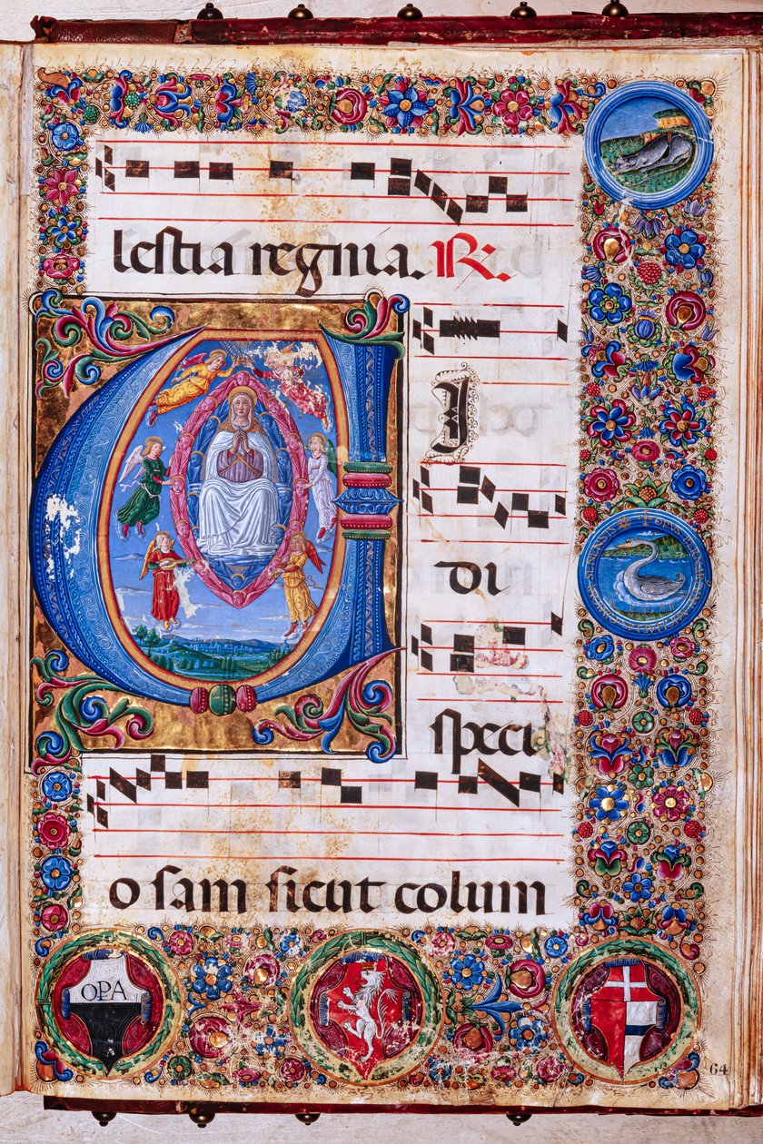 Piccolomini Library: choir book, cod. 15.Q., ff. 64r with “Assumption of the Virgin” by Unbekannter Künstler