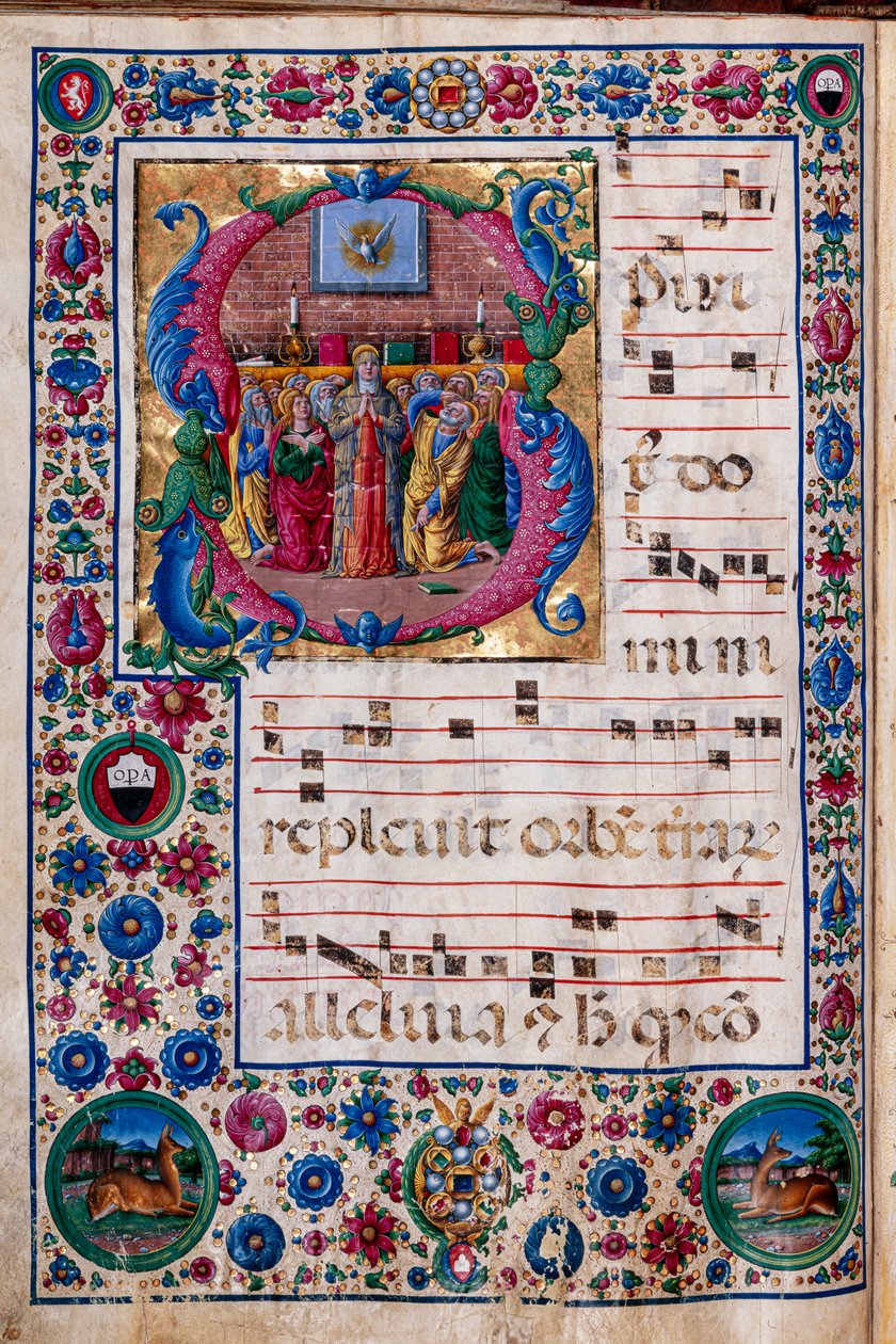 Piccolomini Library: choir book, cod. 23.8, ff. 100v with “The Pentecost” by Unbekannter Künstler