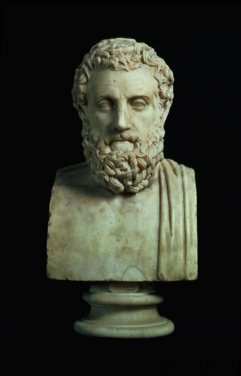 Portrait bust of Sophocles (c.496-405 BC), copy of Greek 4th century BC original by Unbekannt