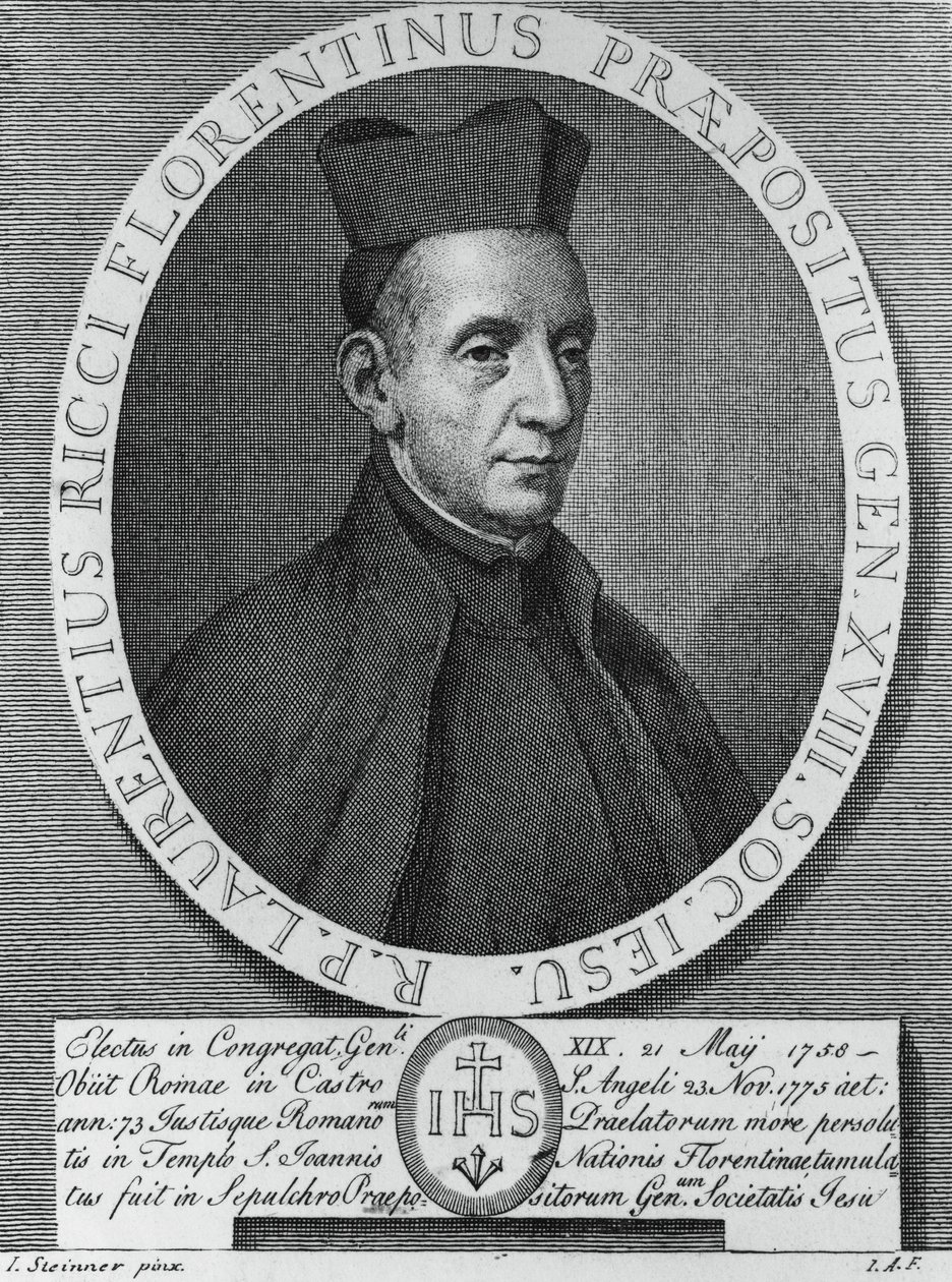 Portrait of Lorenzo Ricci, Italian Jesuit and 18th Superior General of Society of Jesus by William M. Timlin