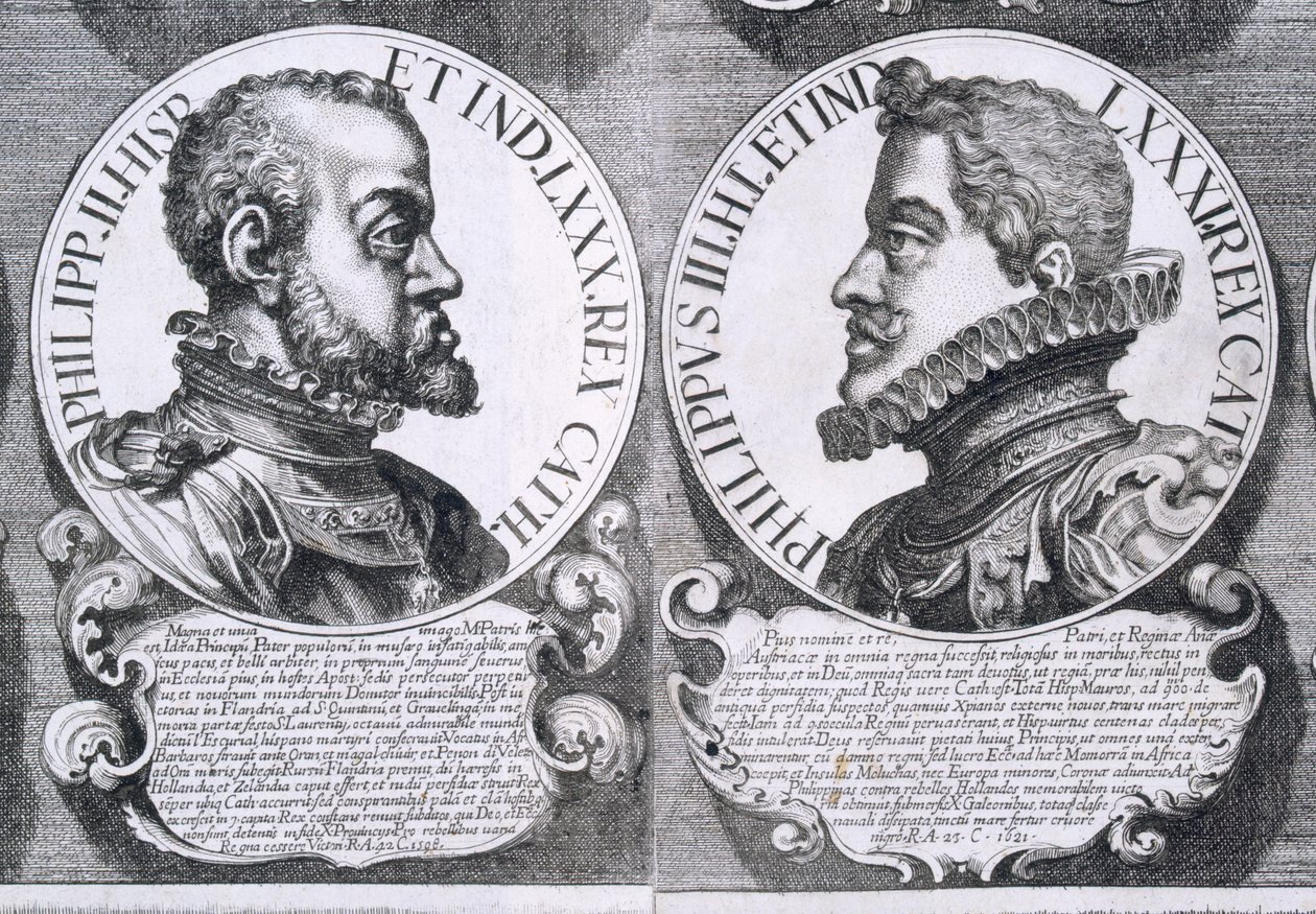 Portraits of Philip II and Philip III of Spain by Unbekannt