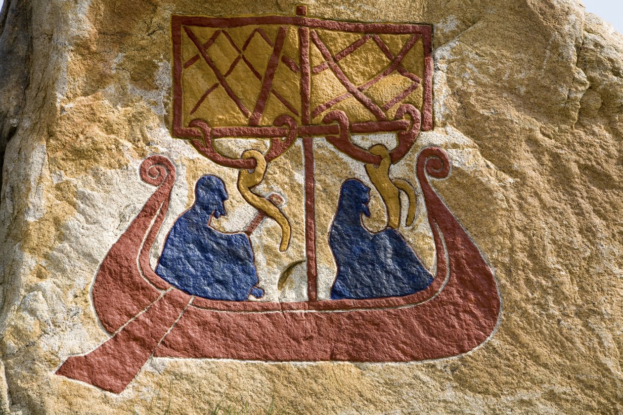 Registration and Representation of a Drakkar (Viking Ship) Viking Rune. Viking Museum, Bork on Ringkoebing Fjord, Denmark by Unbekannter Künstler