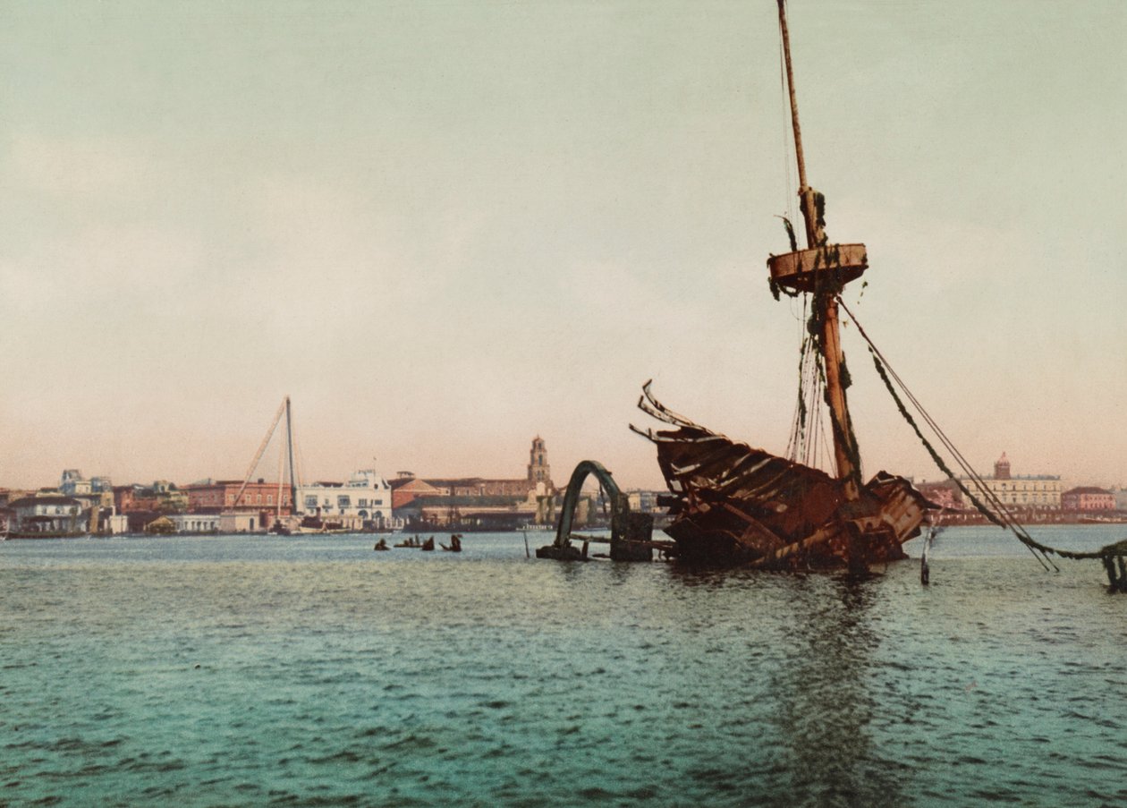 Remains of the USS Maine, Havana by Unbekannt