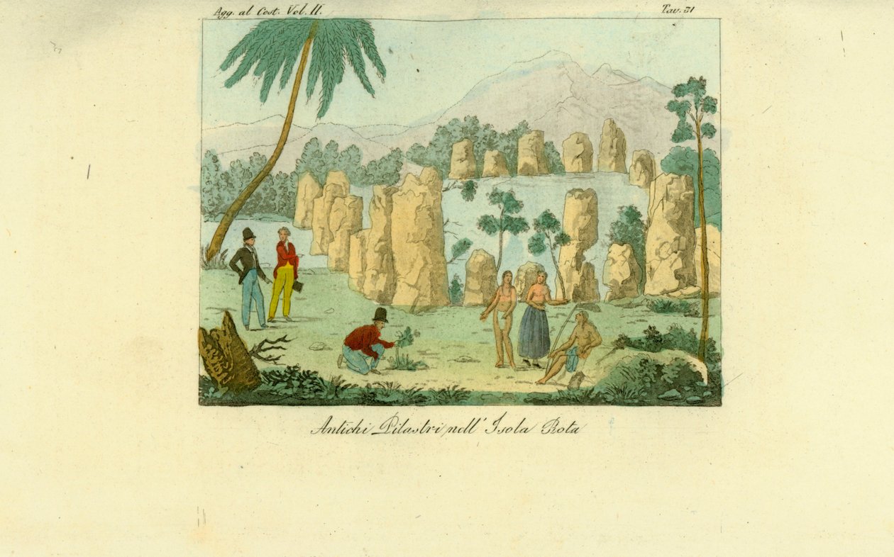 Ruins of Ancient Luta Pillars Erected by the Chamorro on the Island of Rota, Guam by Unbekannt
