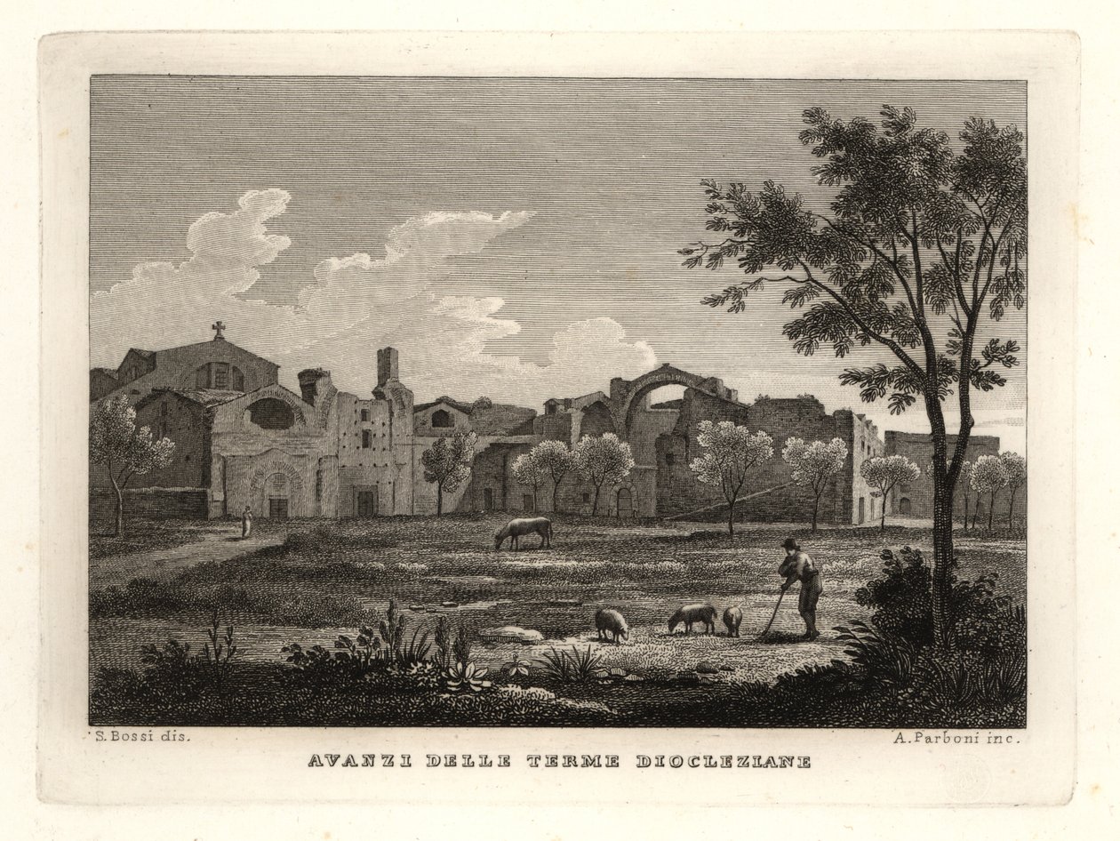Ruins of the Baths of Diocletian, Rome by Unbekannt